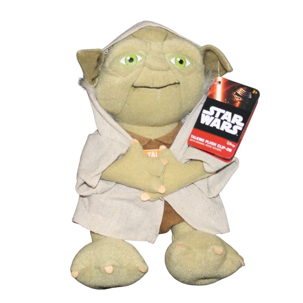 Disney Star Wars Yoda Talking Plush Soft Stuffed Clip On  Doll Movie Sounds NEW